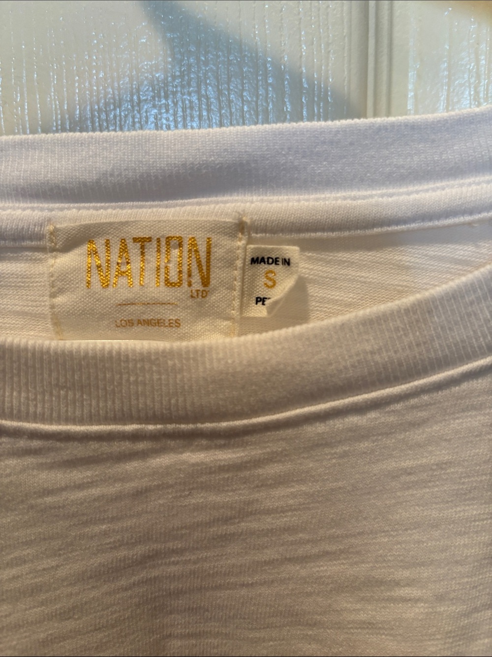 Nation LTD Laura Puff Sleeve Top White Cotton Slub Snap Button Cuff size Small - Picture 2 of 10